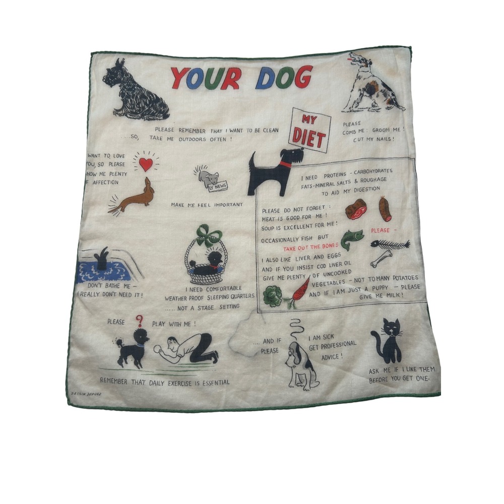Dessin Depose Scarf Handkerchief Unisex OS Cream Your Dog Care Graphic Print